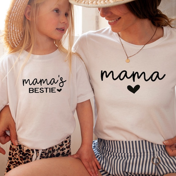 Chemises Besties maman et moi, chemise de cadeaux Besties, chemise d'anniversaire Mama Baby Besties, chemises maman et bébé, chemise d'anniversaire de famille, maman et moi