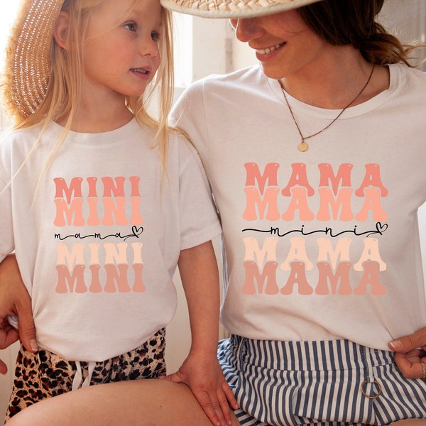 Maman Mini chemise, chemise maman et moi assortie, chemise nouvelle maman, chemise assortie Mama Mini, tenues mère et fille, chemise maman, Mini T-shirt