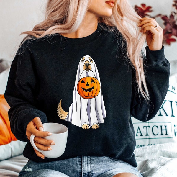 Halloween Ghost Dogs Sweatshirt,Fall Pumpkin Shirt,Halloween Gifts For Dog Lover,Dog Lover Sweatshirt,Retro Halloween Dog Shirt