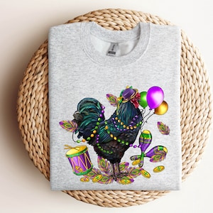 Mardi Gras Chicken Sweatshirt Hoodie, Mardi Gras Shirt, This Girl Needs A Drink, Mardi Grass Festival Shirt, New Orleans Shirt