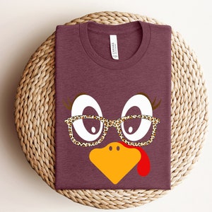 Cute Turkey Fall Thanksgiving Shirt, Thanksgiving Family Matching Shirt, Turkey Face Shirt, Funny Thanksgiving Shirt, Thanksgiving Women&#39;s