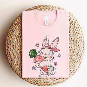 Meisjes Pasen Sweatshirt Sweatshirt, Konijntjes Sweatshirt, Bloemenprint Konijntjes, Leopard Bunny Sweatshirt, Happy Easter Sweater, Paascadeau