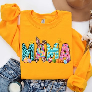 Mama Bunny Sweatshirt, Easter Sweatshirt, Easter Mama Sweatshirt, Mama Bunny Sweatshirt, Easter Gifts, Easter Mom Sweatshirt, Easter Shirts