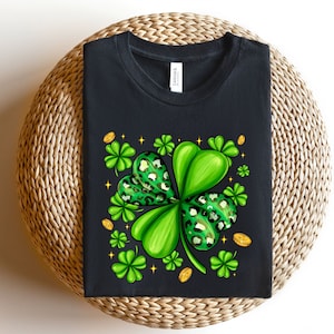 Cute St Patricks Four Leaf Clover Shirt,Watercolor St Patrick Tshirt, St Patricks Day,Shamrock Sweatshirt,Gift For St Patricks
