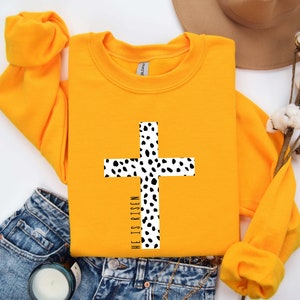 He Is Risen Sweatshirt, Easter Sweatshirt, Matthew 28 6 Sweatshirt, Jesus Sweatshirt, Easter Gifts, Christian Gifts, Bible Verse Sweater