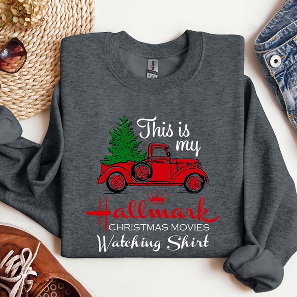 Dies ist mein Hallmark Christmas Movie Watching Sweatshirt, Hallmark Langarm-T-Shirt, Hallmark Sweatshirt, Unisex Weihnachtsgeschenk Sweatshirt