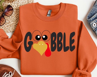 Sudadera con capucha Gobble, sudadera Gobble Turkey, sudadera de Acción de Gracias, sudadera con capucha de Acción de Gracias, sudadera con capucha de moda, sudadera de moda