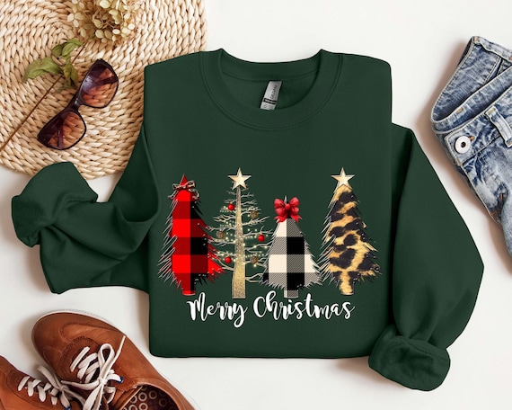 Snowy Trees Leopard Buffalo Plaid Print Cute Merry Christmas T-Shirt Snowy Trees Leopard Buffalo Plaid Print Cute Merry Christmas T-Shirt