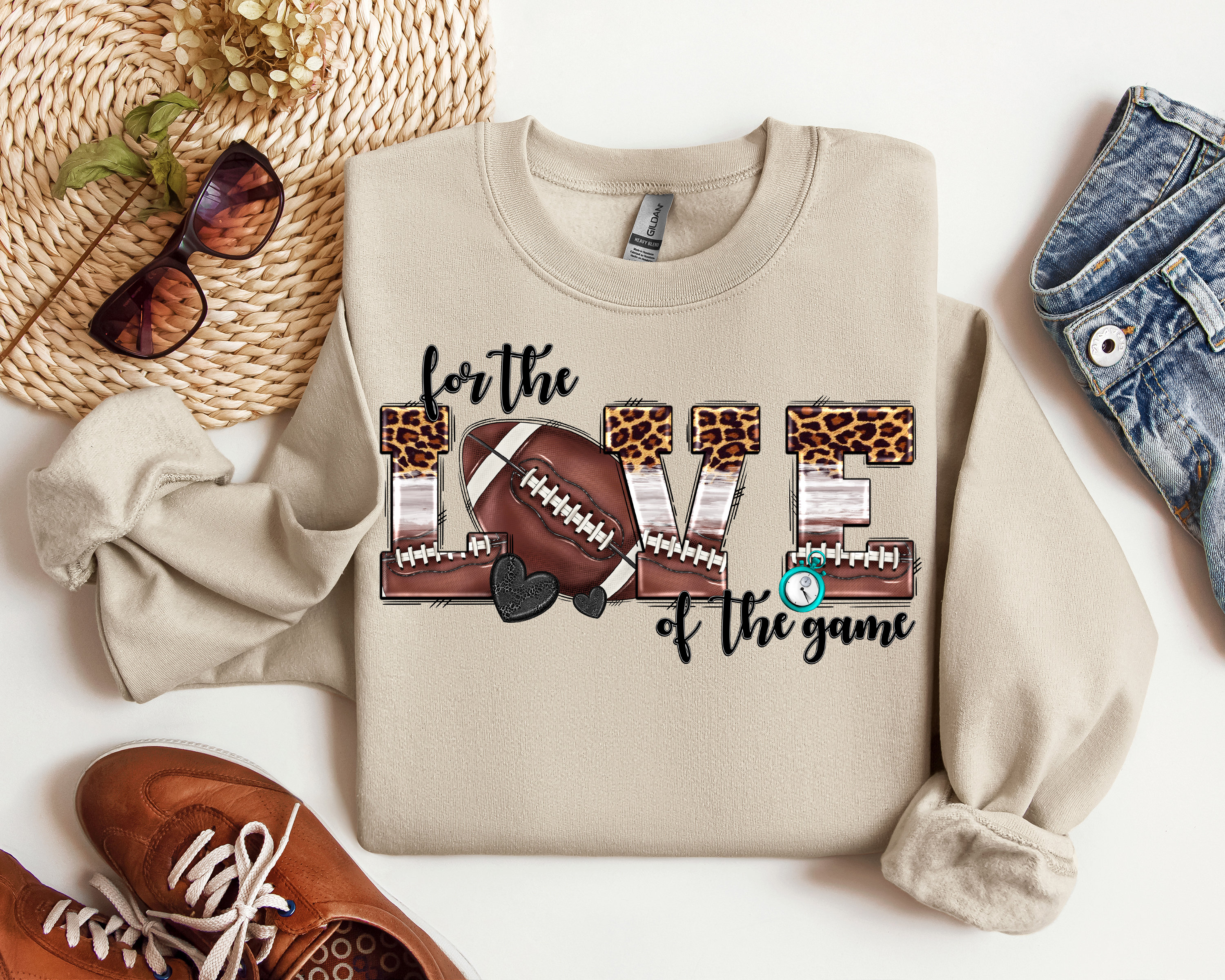 Women's Football Game Day Shirt - Double-Sided Graphic Tee, Front & Back Print, For Tailgates & Watch Parties