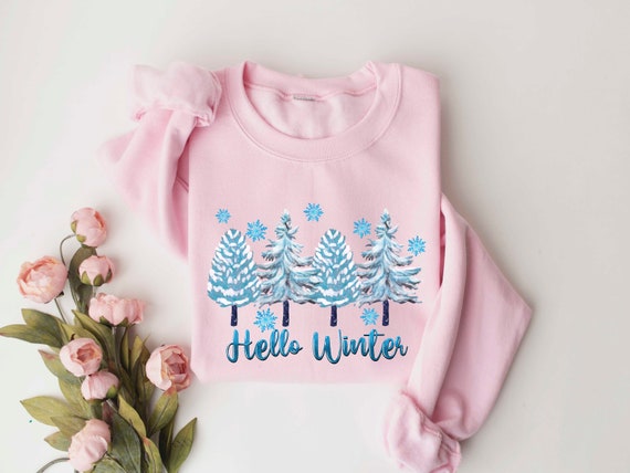 Hello Winter Shirt Winter Shirt Cute Winter Tee Womens Winter Shirt Winter Sweatshirt Christmas Shirt Gift for Christmas Hello Winter Etsy