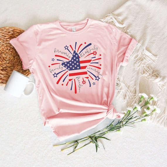 Firework 4th Of July Shirt,Gift For American,4th Of July Flag Graphic T-Shirt,Freedom TShirt,Independence Shirt,4th Of July Kids Shirt