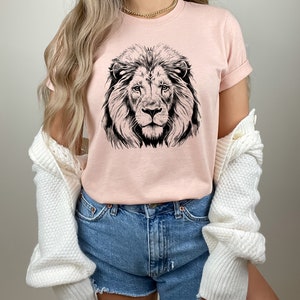 Camisa de rosto de leão, camisa de leão majestoso, camisa de leão selvagem, camisa de amante de animais, camisa de animal, camisa de rosto de animal, camisa tribal africana, camisa de zoológico imagem 4