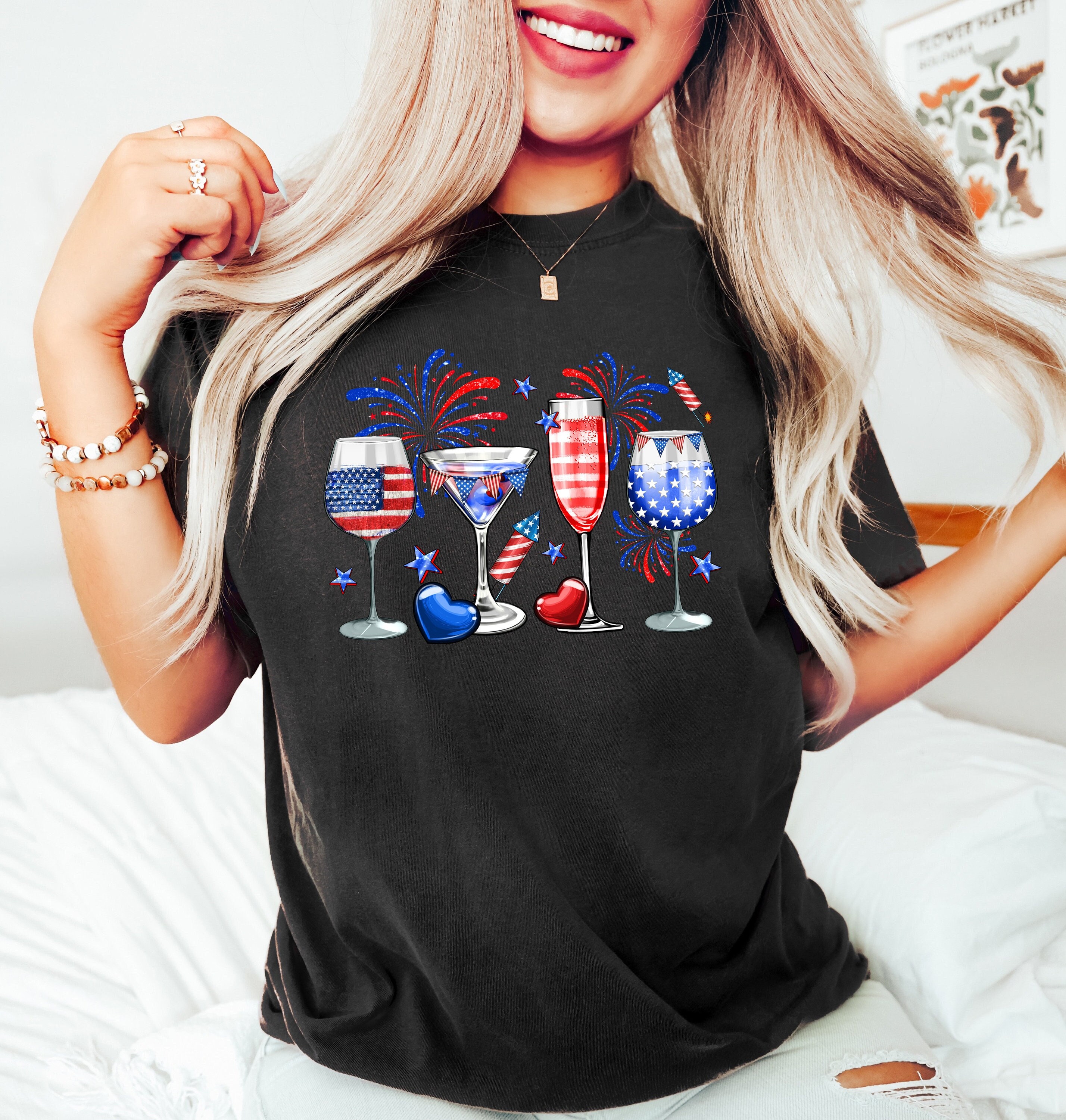 4th Of July Shirt, Red Wine Blue, Patriotic Shirt, Independence Day Shirt, Gift For Women, American Flag Shirt, Red White Blue Shirt