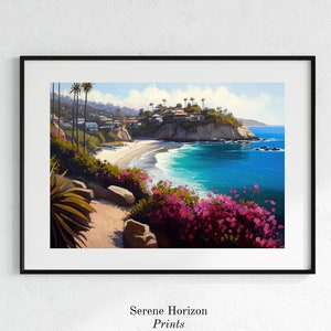 Seaside Beach Oil Painting | Ocean Painting | Beach Print | Printable Wall Art | Modern Home Decor | Seascape Wall Art | Digital Art Print