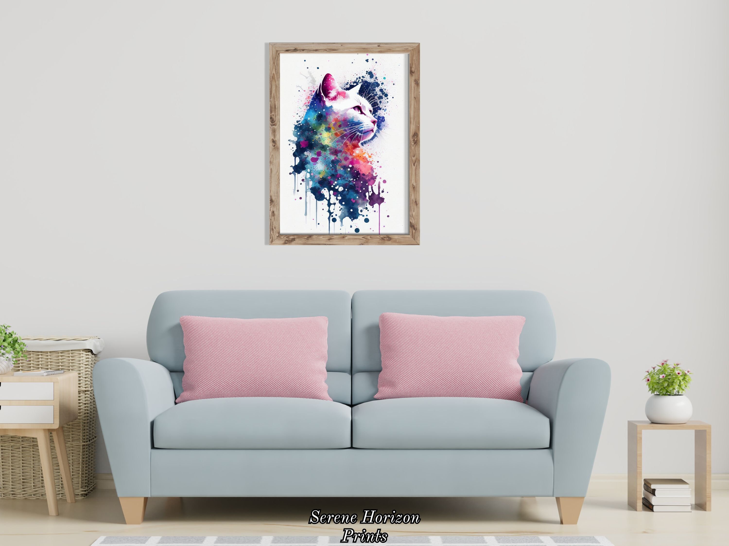 Watercolor Cat Portrait | PRINTABLE Wall Art | DIGITAL Art Print ...