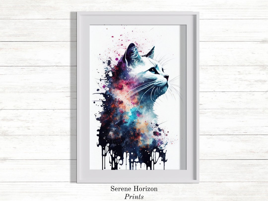 Watercolor Cat Portrait | PRINTABLE Wall Art | DIGITAL Art Print ...