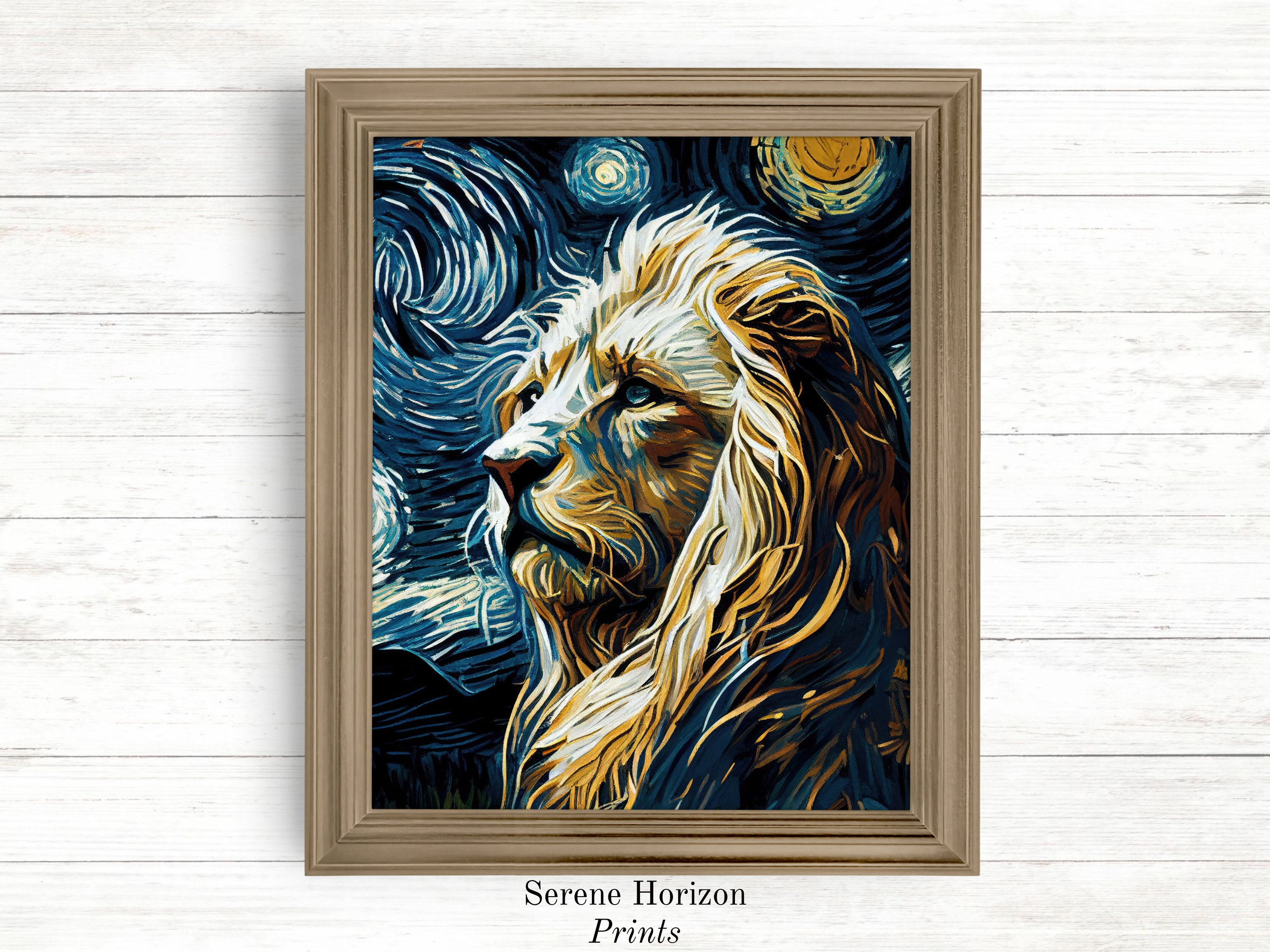 Van Gogh Inspired Lion Portrait Printable Wall Art Classic Art Modern ...