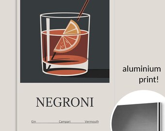 Aluminum Print Negroni vintage poster wall art