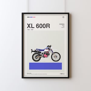 Honda XL 600 R vintage poster, retro motorcycle wall art