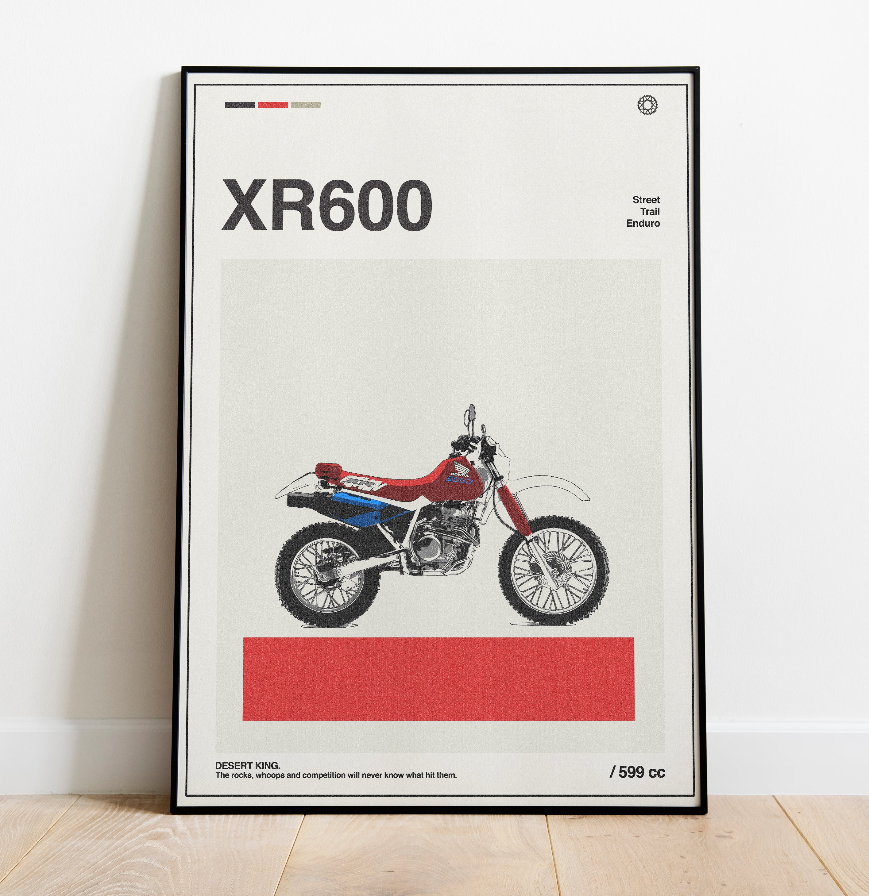 Honda XR600 Enduro Vintage Poster | Classic Dirt Bike Retro Art