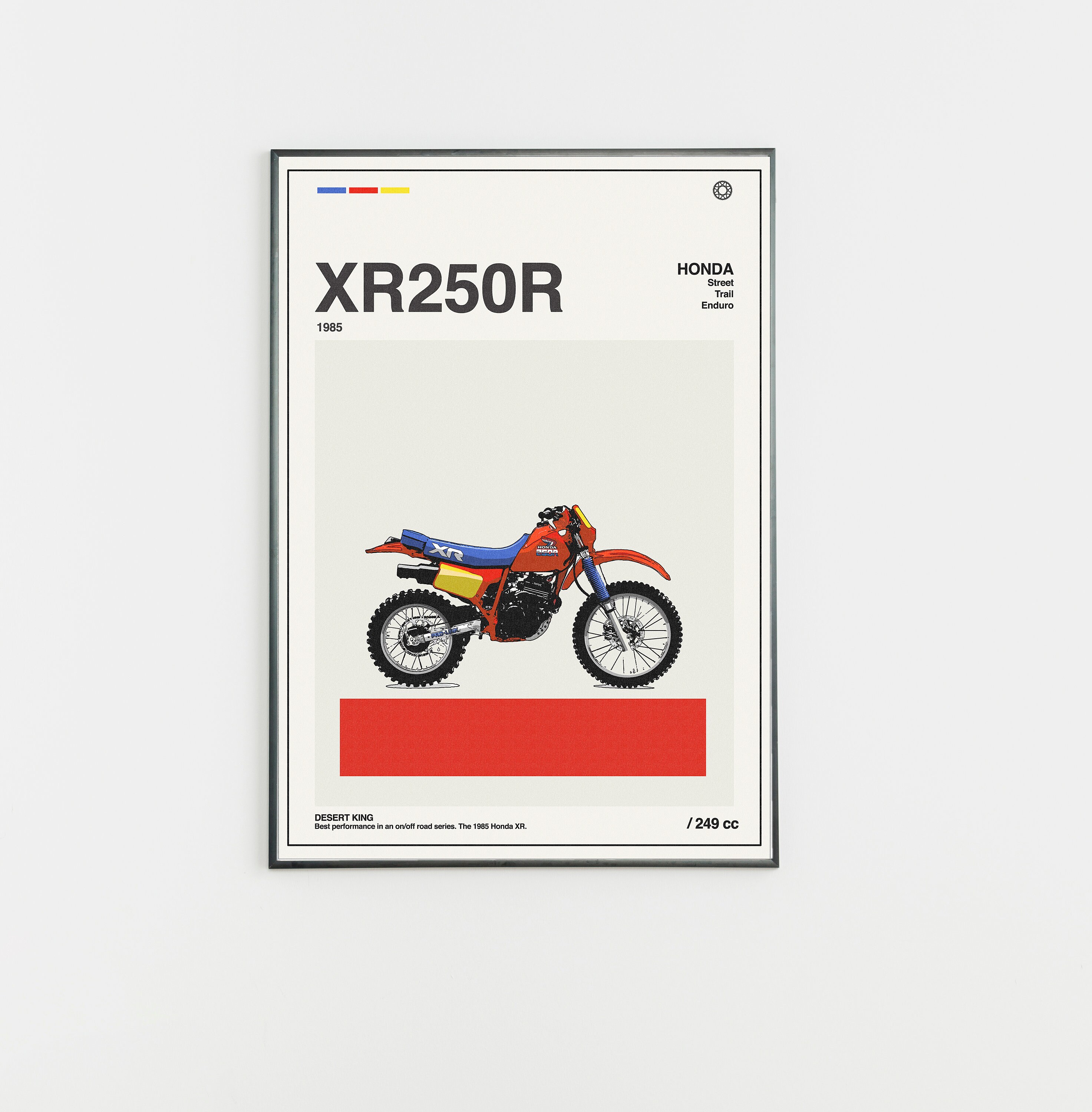 Honda XR 250R 1985 Vintage Poster, Retro Motorcycle Wall Art - Etsy