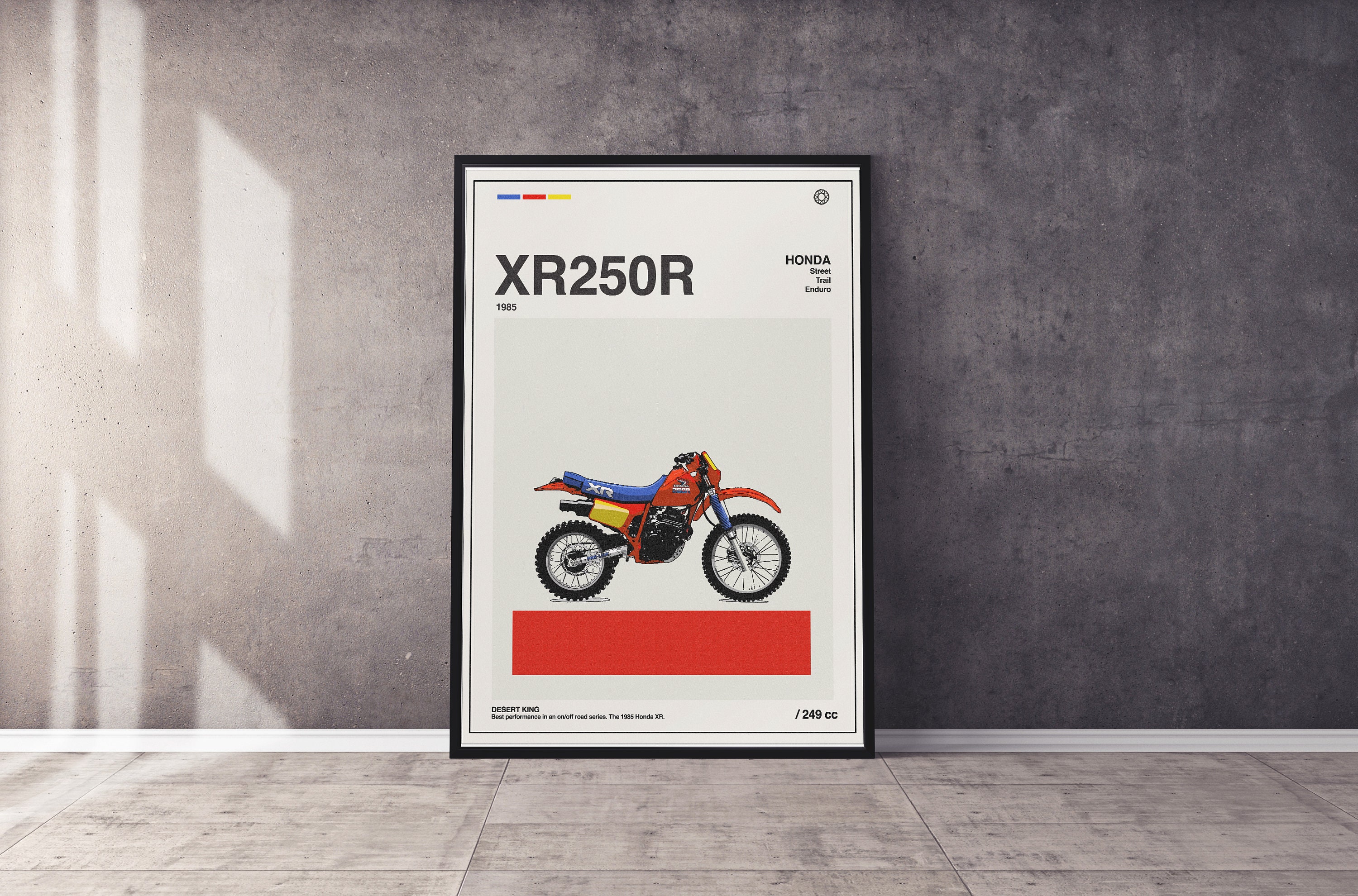 Honda XR 250R 1985 Vintage Poster, Retro Motorcycle Wall Art - Etsy
