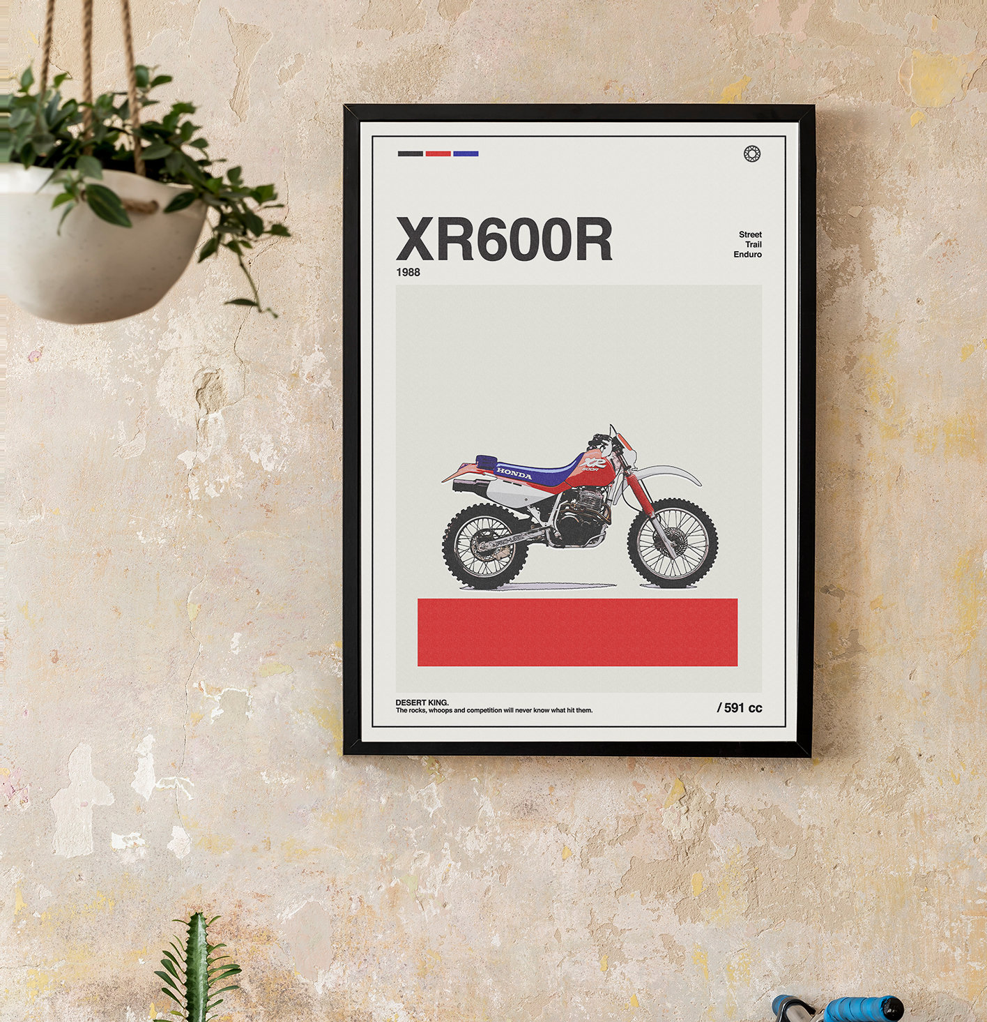Honda XR 600 1988 Vintage Poster, Retro Motorcycle Wall Art - Etsy