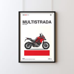 DUCATI MULTISTRADA 950 & 950 S vintage poster, retro motorcycle wall art!