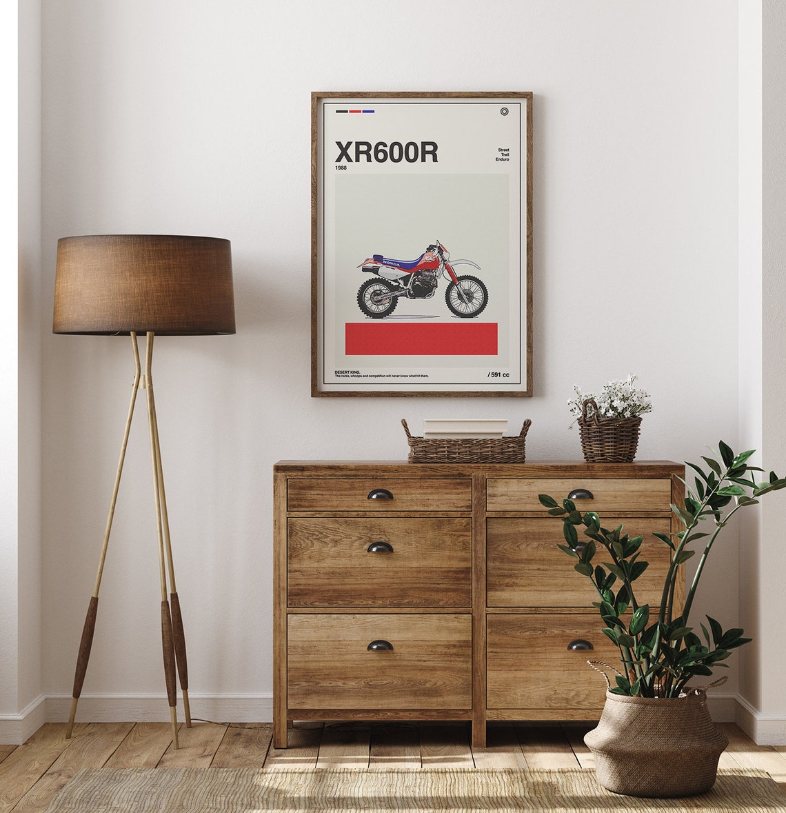 Honda XR 600 1988 Vintage Poster, Retro Motorcycle Wall Art - Etsy