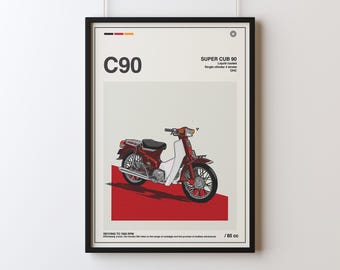 C50 スーパーカブ | 本田宗一郎作 | ポップアートポスタープリント