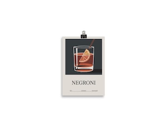 Vintage NEGRONI Italian poster, retro wall art for cocktail lovers