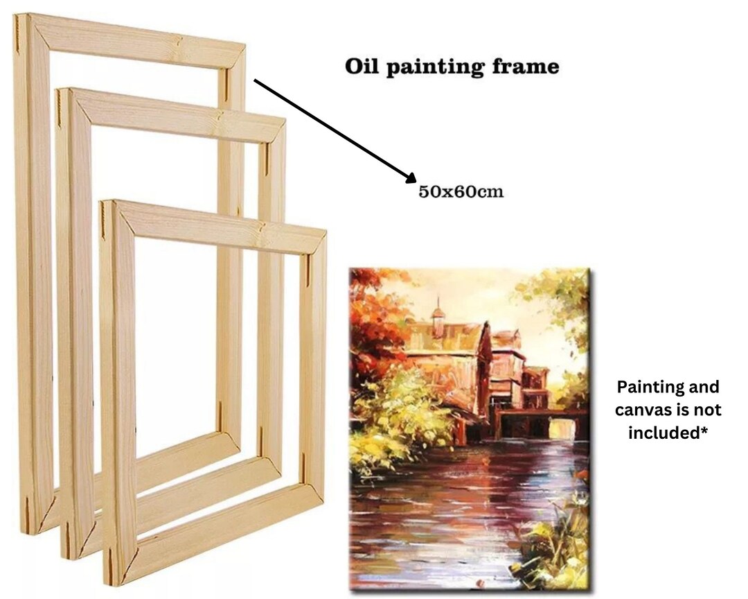 50cm X 60cm DIY Solid Wooden Frame Wood Canvas Frame Kit Easy to Build
