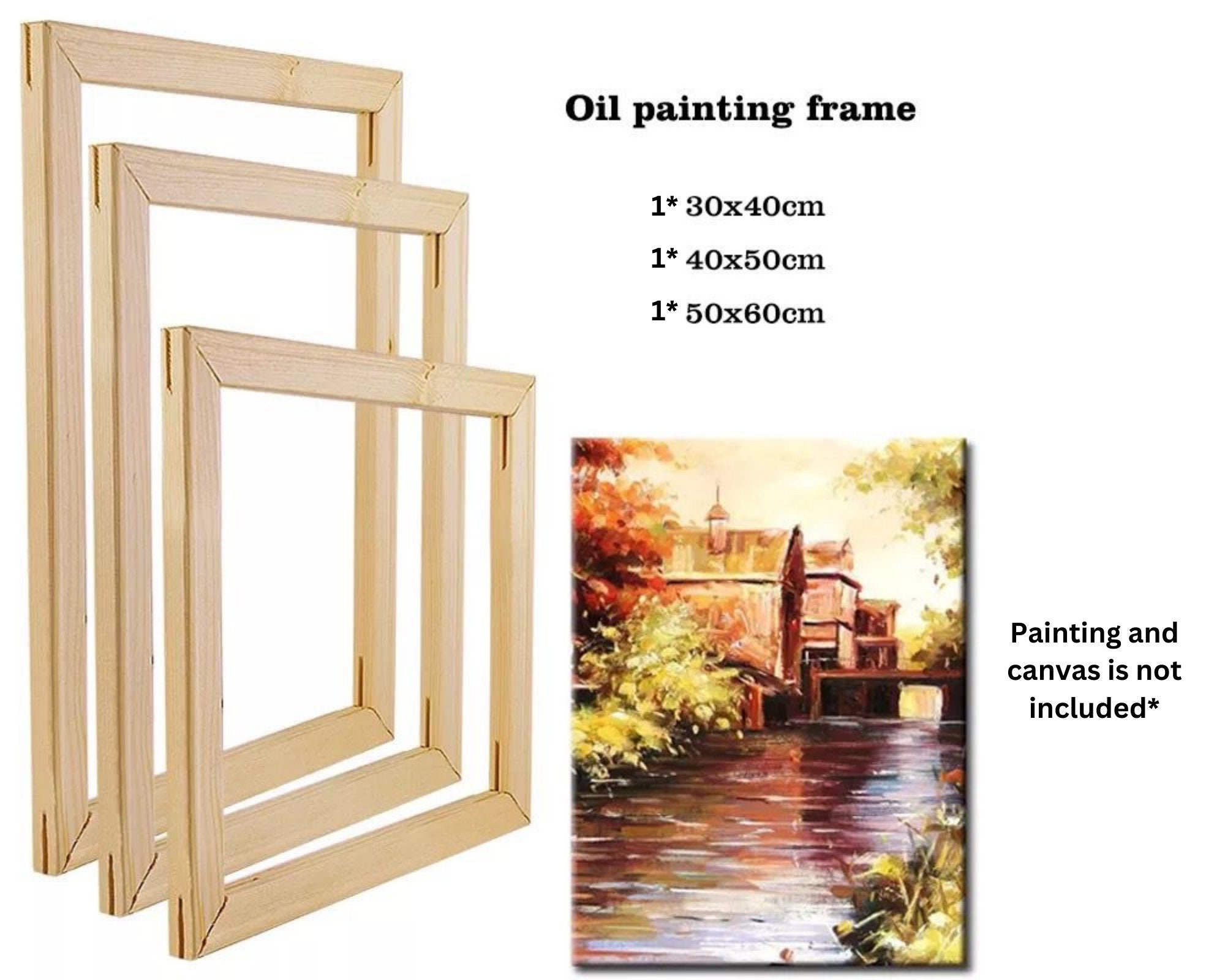 4 Packs DIY Canvas Stretcher Bars 16x20 Inch Canvas Frame for Oil  Paintings,Prints,Paint by Numbers & Posters