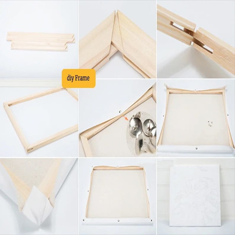 50cm X 60cm DIY Solid Wooden Frame Wood Canvas Frame Kit Easy to Build