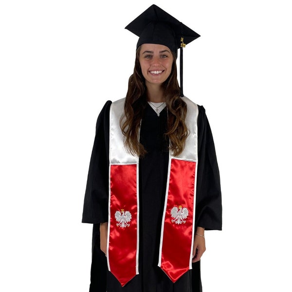 Poland Graduation Stole Graduation Sash Class of 2024 Polska Grad Gift for Polish Adult Unisex