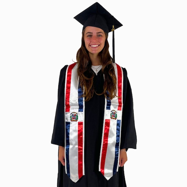 Dominican Republic Graduation Stole Graduation Sash Class of 2024 Dominican Grad Gift Adult Unisex