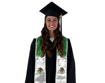 Mexican Graduation Stole International Flag Mexico Sash Class of 2024 Graduation Day Gift Adult Unisex