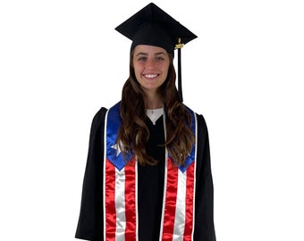 Puerto Rico Graduation Stole Graduation Sash Class of 2024 Puerto Rican Grad Gift Adult Unisex