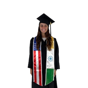 India Graduation Stole | Indian American Graduation Sash Class of 2025 Graduation Day Gift Adult Unisex