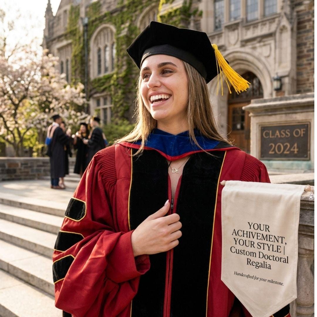 Maroon Doctoral Gown and Tam Set | PhD Graduation Regalia for Students, Professors