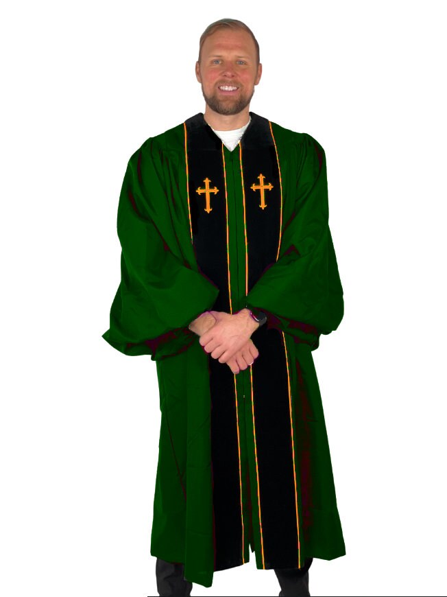 Doctor of Divinity Clergy Robe: Embroidered Pulpit Attire for Ministers ...