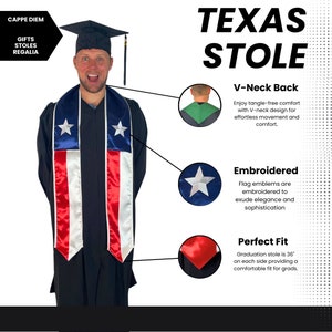 Texas Graduation Stole | REAL AMERICAN Graduation Sash Class of 2025 ...