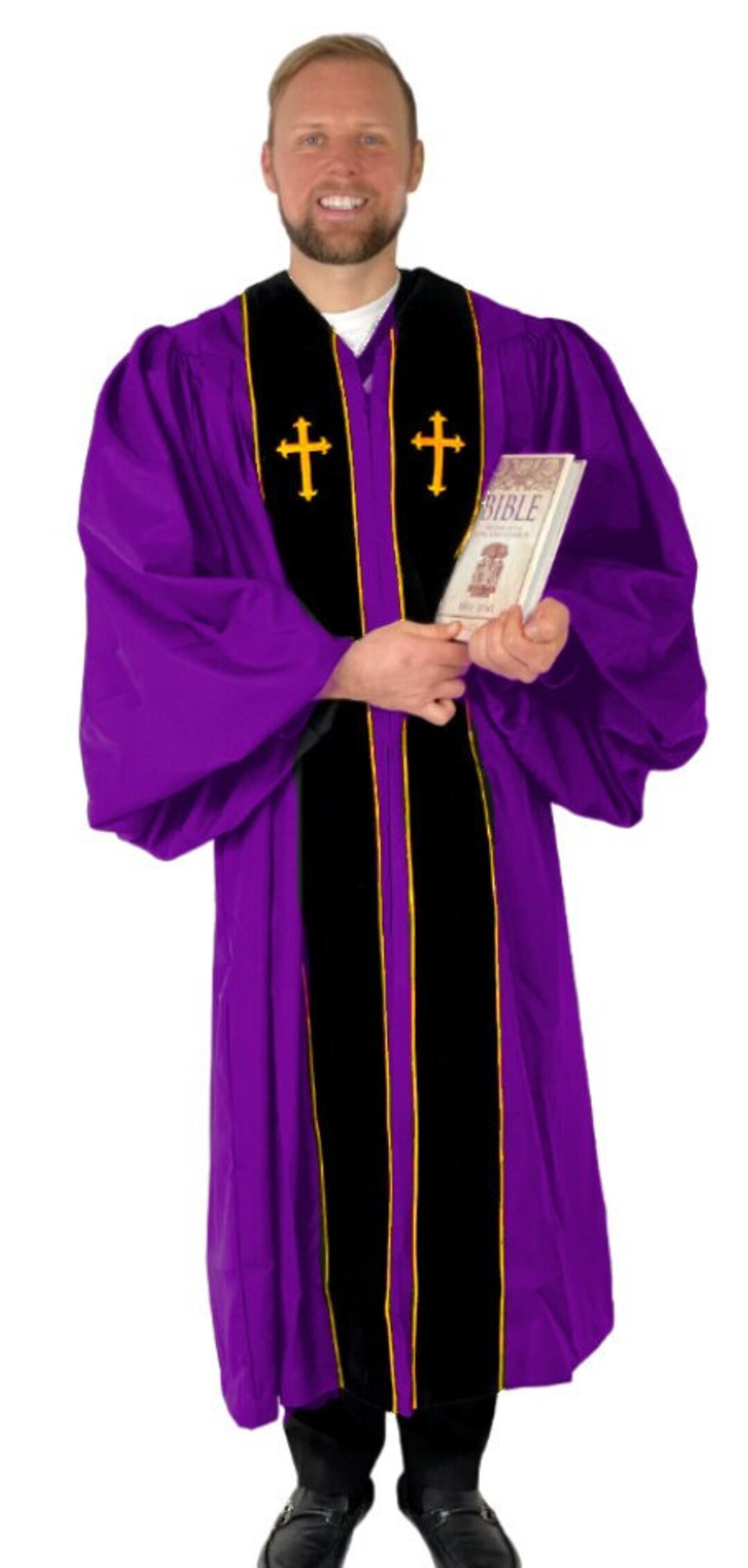 Doctor of Divinity Clergy Robe: Embroidered Pulpit Attire for Ministers ...