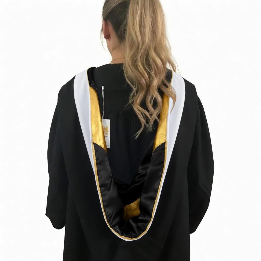Masters Cap & Gown, Hood Graduation Complete Regalia Set | Cappe Diem Deluxe Package for Students, Faculty, and Graduates Masters Cap & Gown, Hood Graduation Complete Regalia Set | Cappe Diem Deluxe Package for Students, Faculty, and Graduates