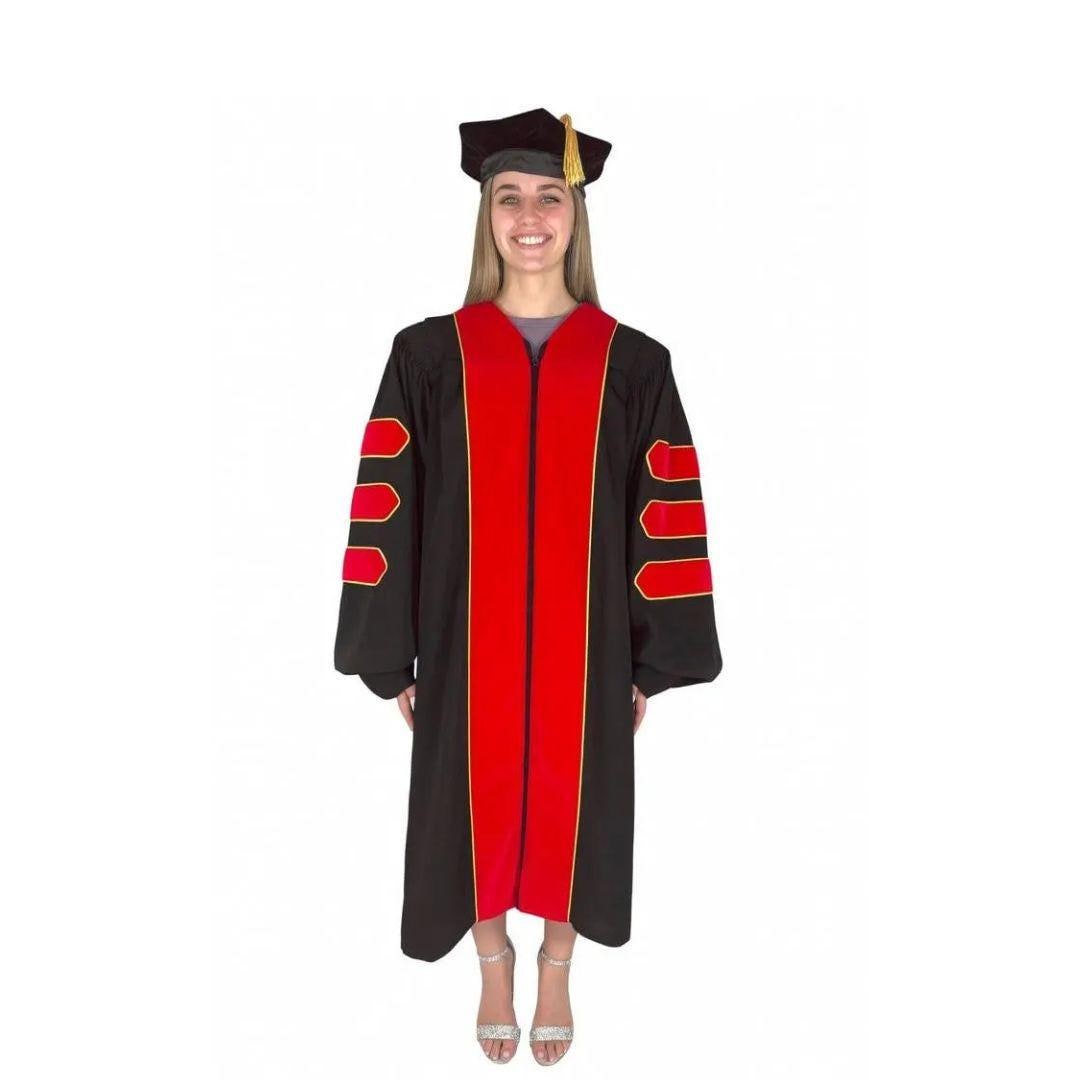 red dress with black graduation gown Red Dress With Black Graduation Gown