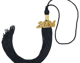 Class of 2024 Graduation Cap Tassel with Golden Charm