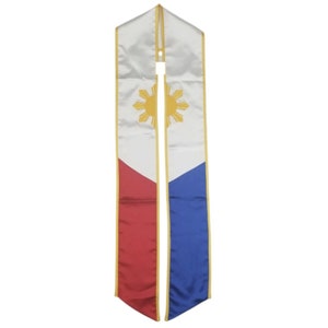 Philippines Graduation Stole Filipino Graduation Sash Class of 2024 Graduation Day Gift Adult Unisex #1-Solo PHL Flag