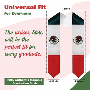 Cappe Diem Flag Graduation International Stole Sash Study Abroad custom mexican stoles sarape serape grad college hispanic 2024 latino kente stall stoll grads graduacion american scarf shawl stash stolas graduación adulto toga Mexico Puerto Rico