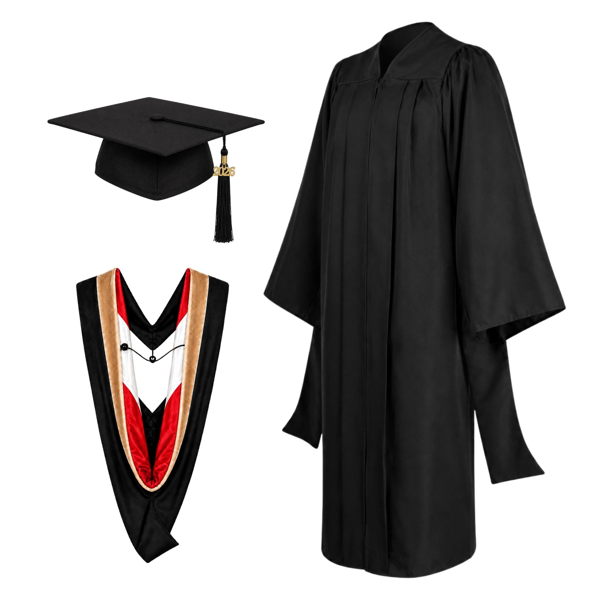 mba graduation dress code Set: Cap, Gown, Hood, Tassel 2026 | Master's Regalia, University Colors formal evening gown