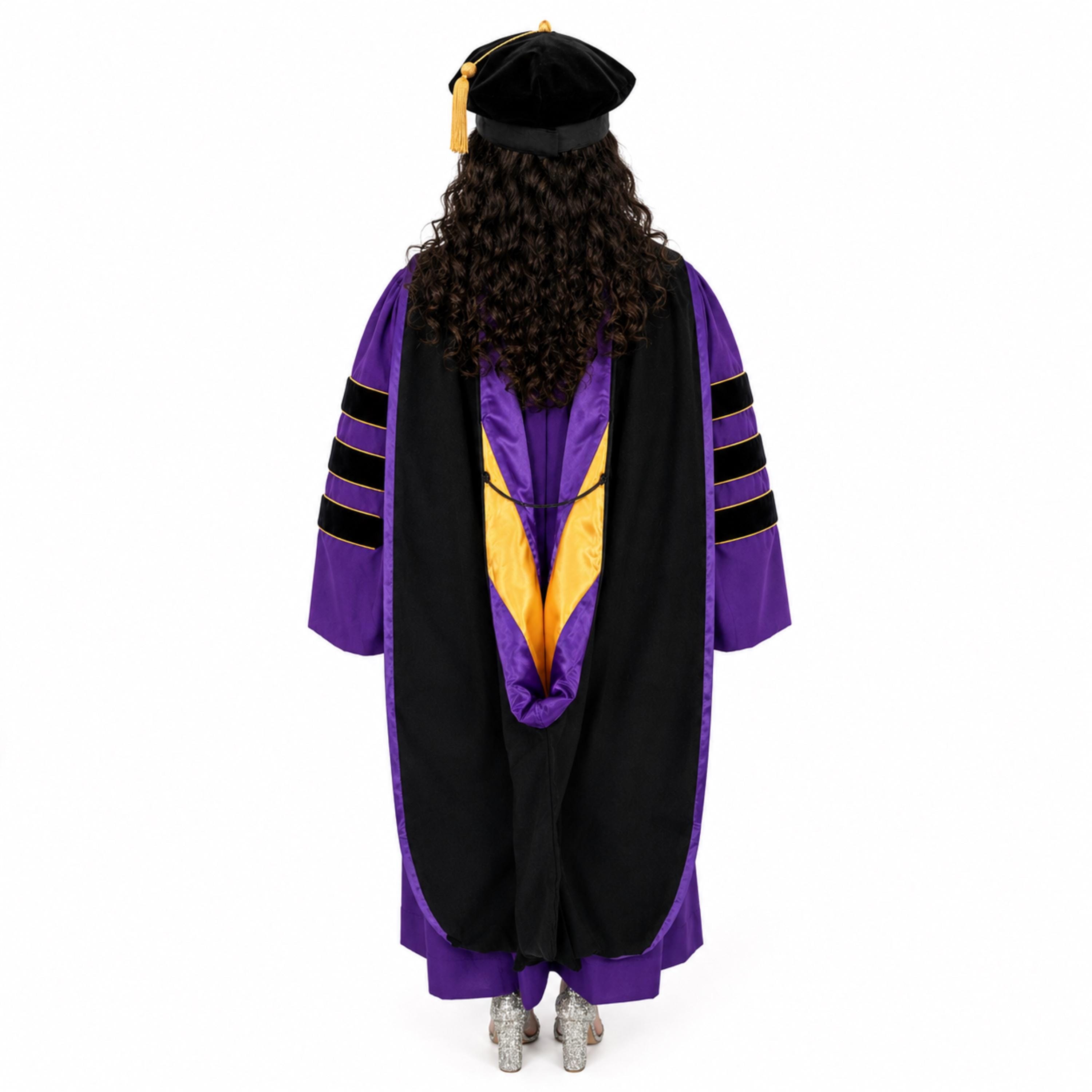 Purple Doctoral Gown and Tam Deluxe Graduation Set | Graduate Attire for University  Doctorate Students, Professors, and Faculty - Etsy